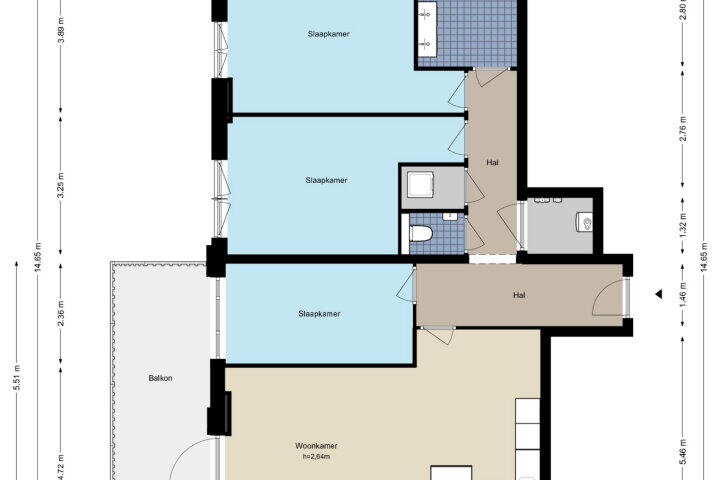 Plattegrond – Van Heuven Goedhartlaan 49, Amstelveen