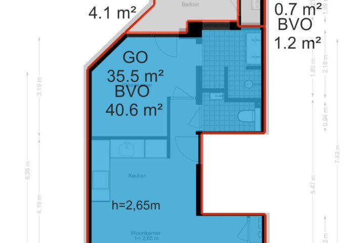 Plattegrond – Van Hogendorpstraat 166 2, Amsterdam