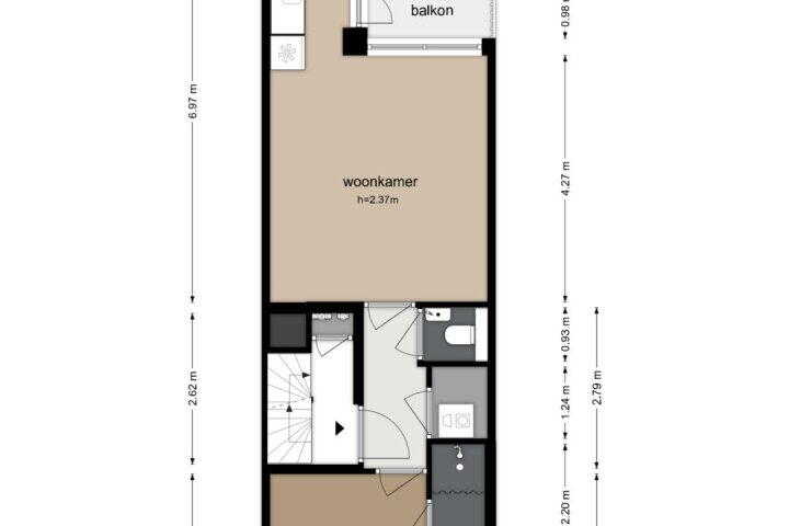Plattegrond – Van Hogendorpstraat 56 2, Amsterdam