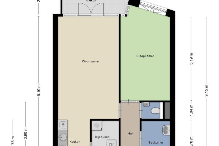 Plattegrond – van Kinsbergenstraat 2 10, Eindhoven