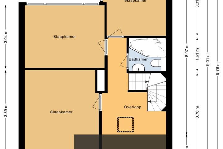 Plattegrond – van Necksingel 23, Heerhugowaard