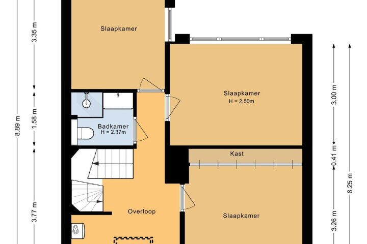 Plattegrond – van Necksingel 25, Heerhugowaard