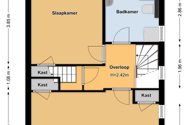 Plattegrond – Van Oldenbarneveltlaan 10, Hilversum