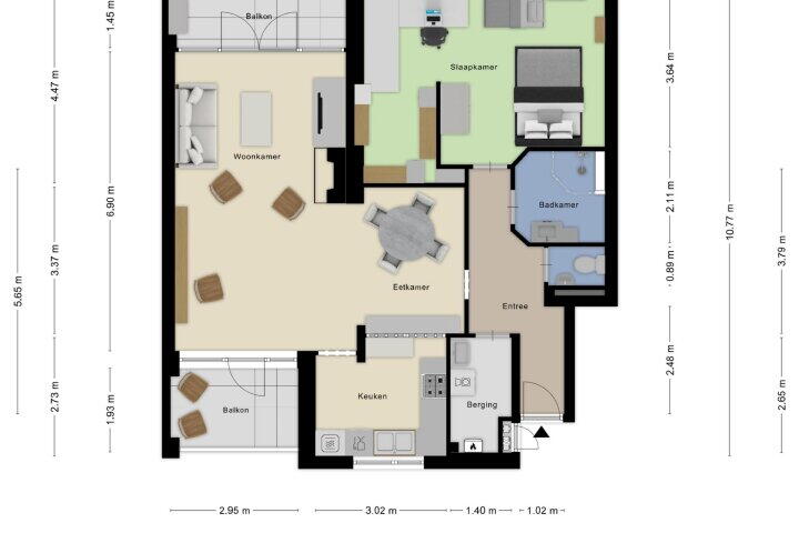 Plattegrond – van Oldenbarneveltstraat 14 A, Nijmegen