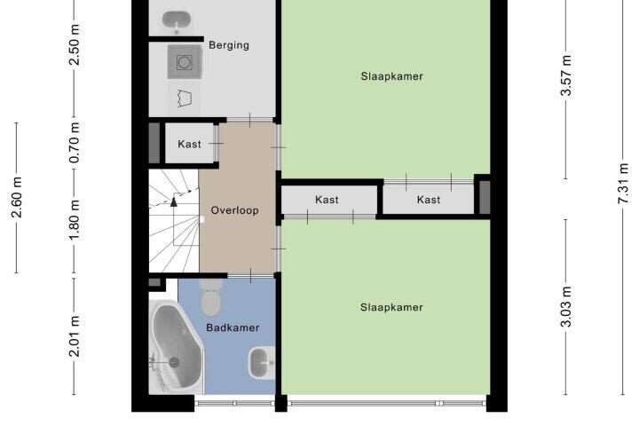Plattegrond – van Poelgeestlaan 56, Koudekerk aan den Rijn