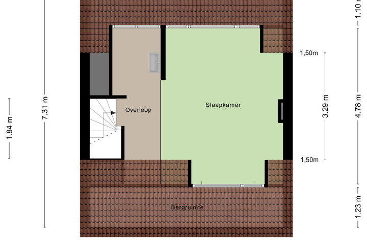 Plattegrond – van Poelgeestlaan 56, Koudekerk aan den Rijn