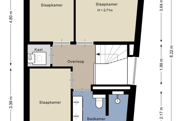 Plattegrond – Van Randwijcklaan 107 A, Amersfoort