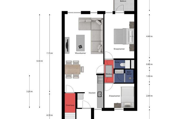 Plattegrond – Van Vegcheltstraat 9, Maasbree