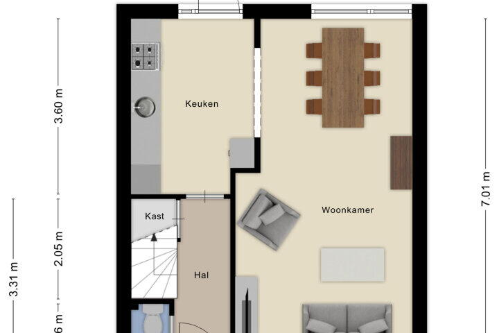 Plattegrond – Van Veldekelaan 27, Roosendaal