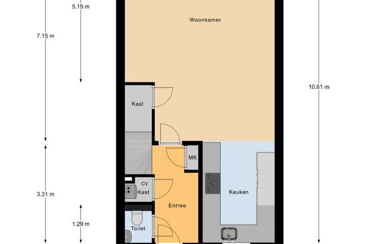 Plattegrond – van Voornestraat 14, Rucphen