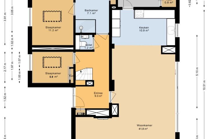 Plattegrond – Van Wijngaardenstraat 55, Zoetermeer