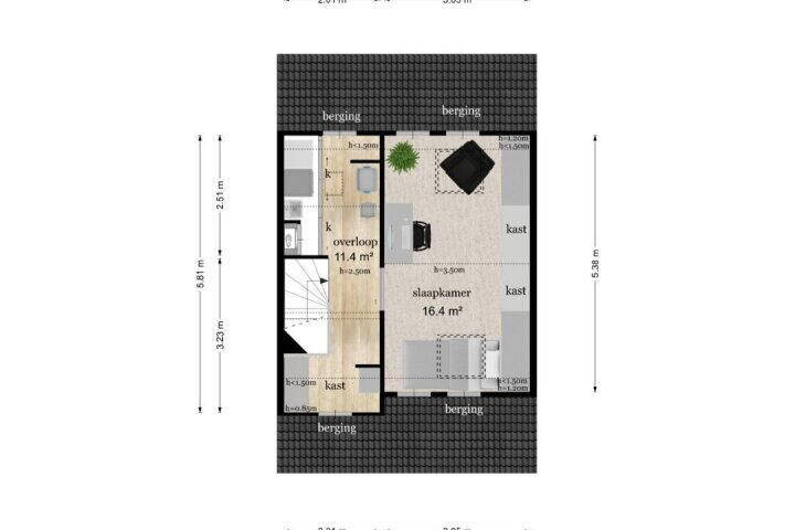 Plattegrond – Vechtsteen 35, Wijk bij Duurstede