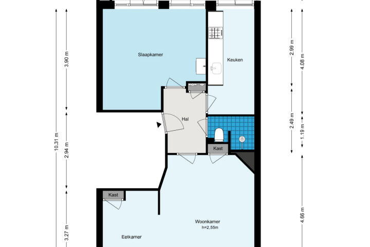 Plattegrond – Vechtstraat 110 2, Amsterdam