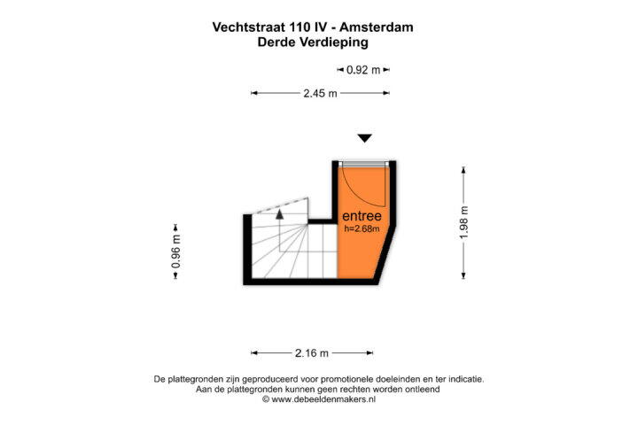Plattegrond – Vechtstraat 110 4, Amsterdam