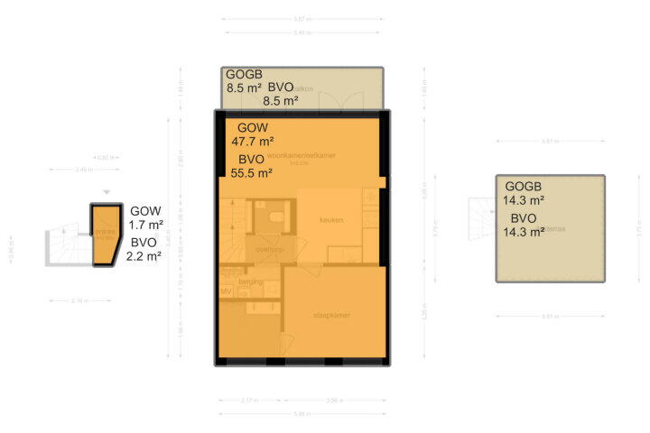 Plattegrond – Vechtstraat 110 4, Amsterdam