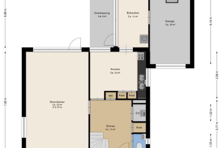 Plattegrond – Vechtstraat 15, Assen