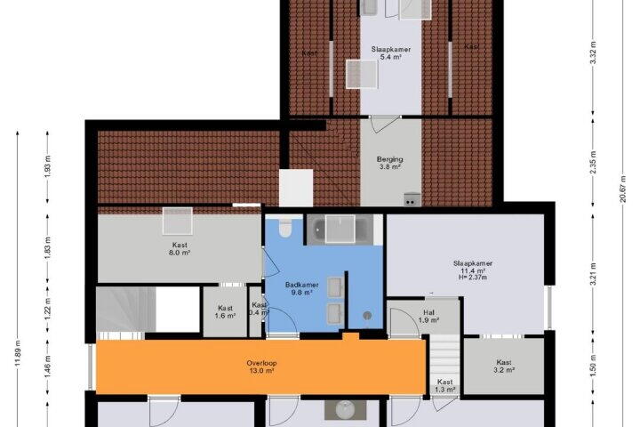 Plattegrond – Veenhoopsweg 59, Smilde