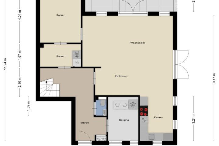 Plattegrond – Veenhuizerhof 8, Wapse