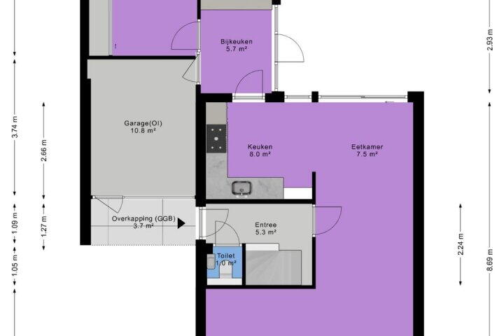 Plattegrond – Veenluydenstraat 24, Hoogeveen
