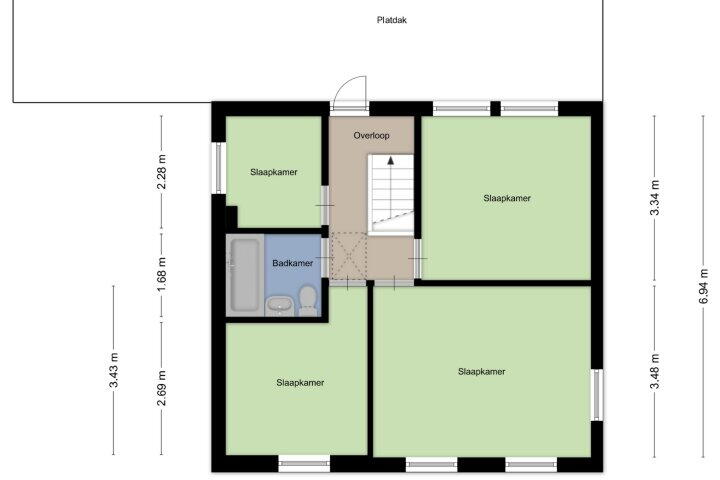 Plattegrond – Veldekelaan 45, Beek
