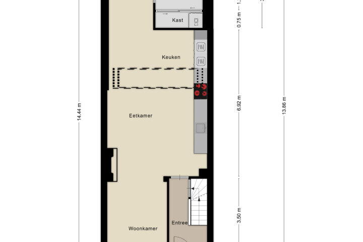 Plattegrond – Veldstraat 11, Nijmegen