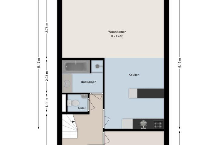 Plattegrond – Veneweg 292 099, Wanneperveen