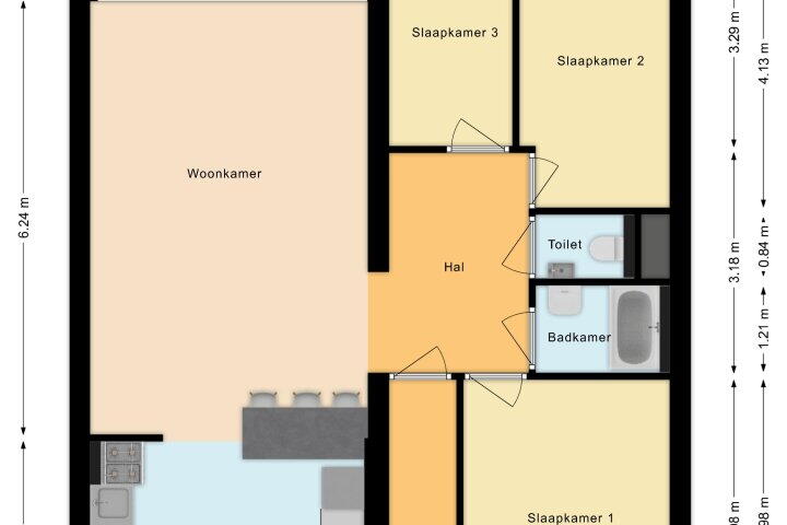 Plattegrond – Venusstraat 128, Alphen Aan Den Rijn