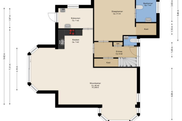 Plattegrond – Verlengde Middenraai 53 A, Nieuw-balinge