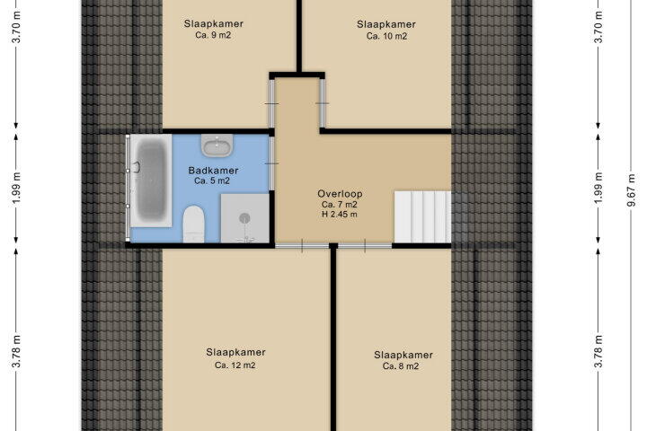 Plattegrond – Verlengde Middenraai 53 A, Nieuw-balinge