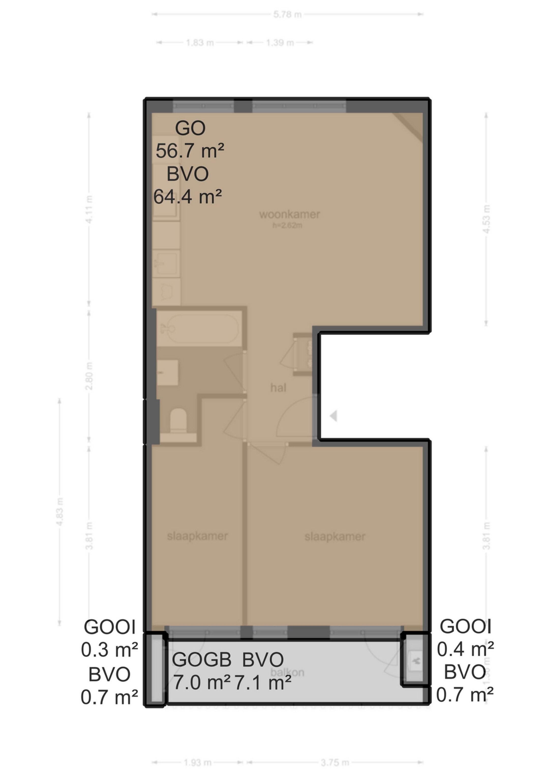 Plattegrond 4 - Vespuccistraat 97 1, Amsterdam