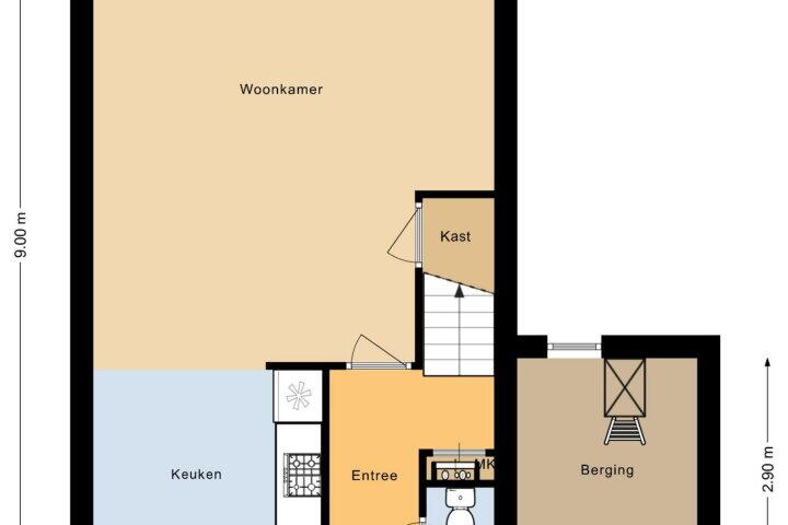 Plattegrond – Vestdijklaan 12, Heerhugowaard