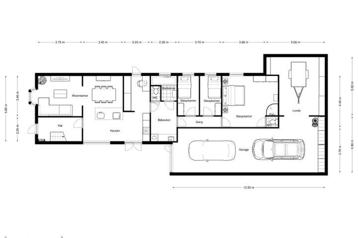 Plattegrond – Vierhuisterweg 24, Surhuisterveen