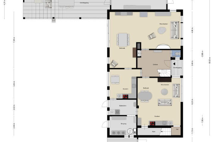 Plattegrond – Vijfhuizenberg 143, Roosendaal
