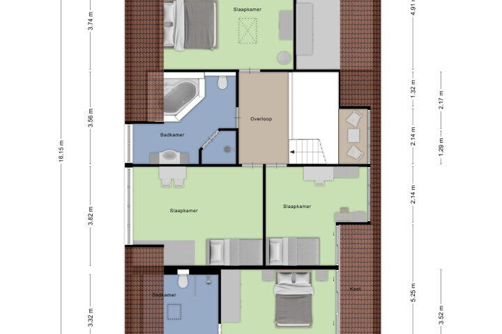 Plattegrond – Vijfhuizenberg 143, Roosendaal