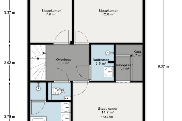 Plattegrond – Vijverhoef 50, Amsterdam