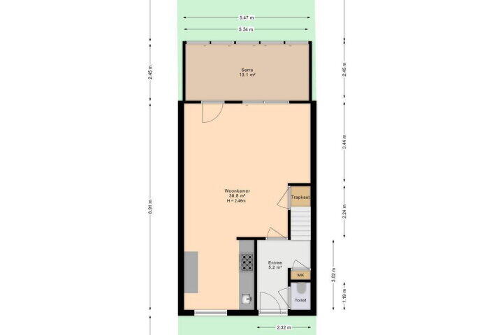 Plattegrond – Vijverjufferhof 14, Den Haag
