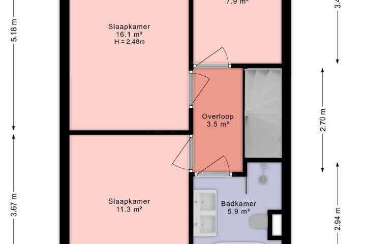Plattegrond – Vijverjufferhof 14, Den Haag