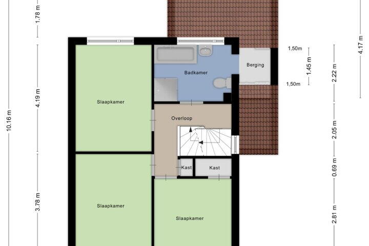 Plattegrond – Vijverlaan 12, Arnhem
