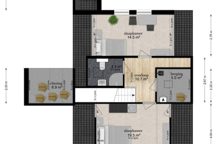 Plattegrond – Vijverlaan 39, Leersum