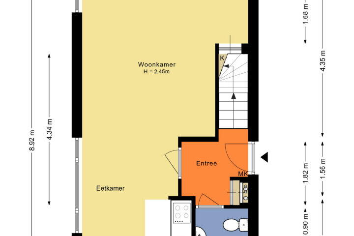 Plattegrond – Vinkenkade 77 R 206, Vinkeveen