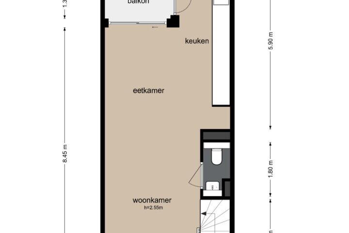 Plattegrond – Visseringstraat 7 3, Amsterdam