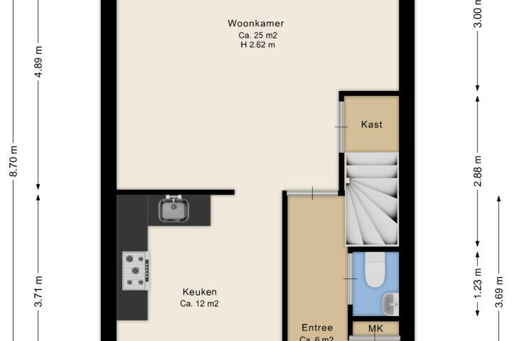 Plattegrond – Vlierhof 18, Beilen