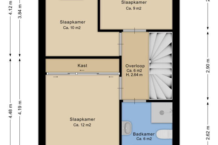 Plattegrond – Vlierhof 18, Beilen