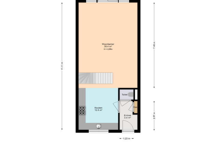 Plattegrond – Vlietpolderstraat 12, Den Haag