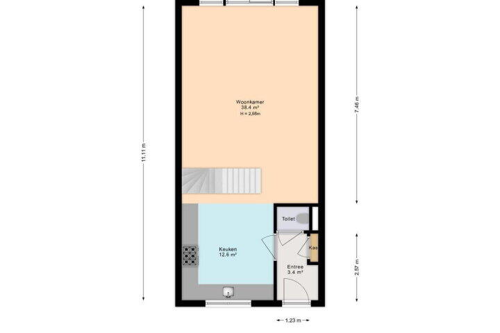 Plattegrond – Vlietpolderstraat 12, Den Haag