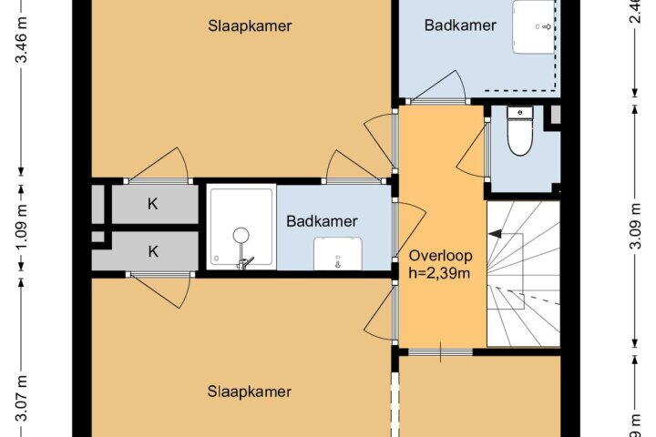 Plattegrond – v Mecklenburg Schwerinlaan 27, Waddinxveen