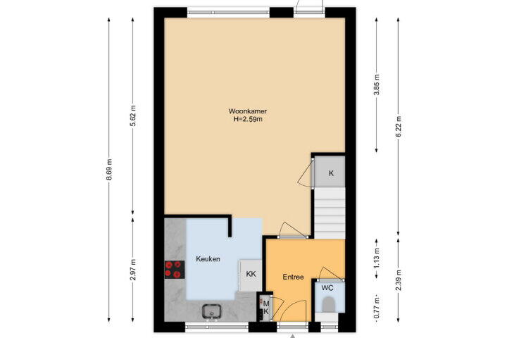 Plattegrond – Vogeldreef 5, Zoetermeer