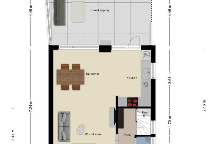 Plattegrond – Voltastraat 2 A, Roosendaal