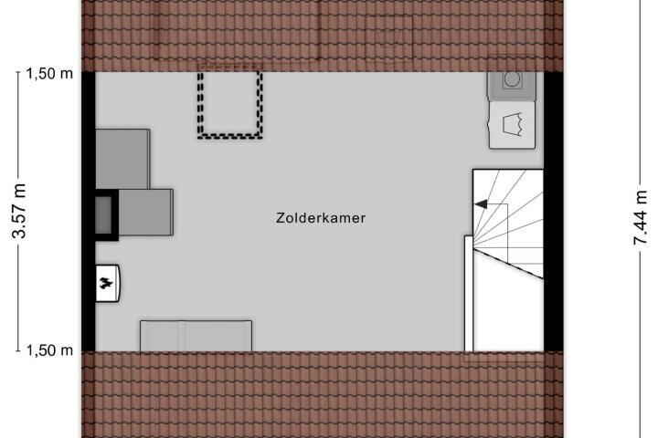 Plattegrond – Vondellaan 97, Roosendaal