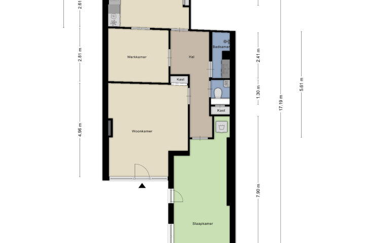 Plattegrond – Vondelstraat 48 A, Nijmegen